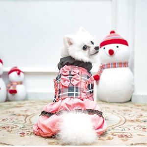 SCENEREAL Waterproof Dog Winter Skirts Classic Plaid Dog Winter Sweater Pet Dres
